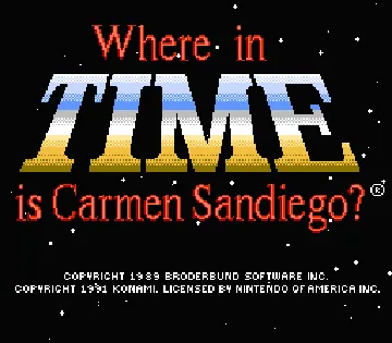 Where in Time Is Carmen Sandiego (USA) screen shot title